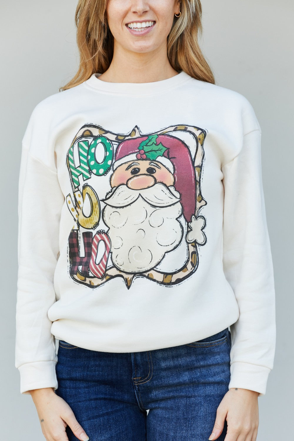 TEES2URDOOR Full Size Mommy and Me Christmas Graphic Dropped Shoulder Sweatshirt