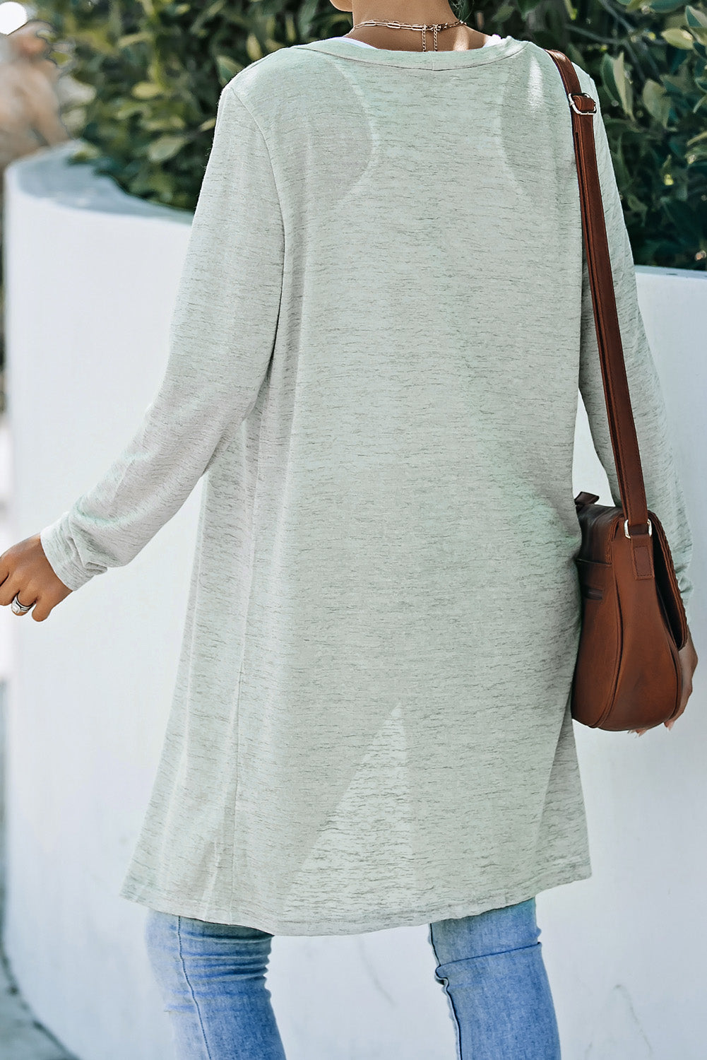 Button Down V-Neck Longline Cardigan