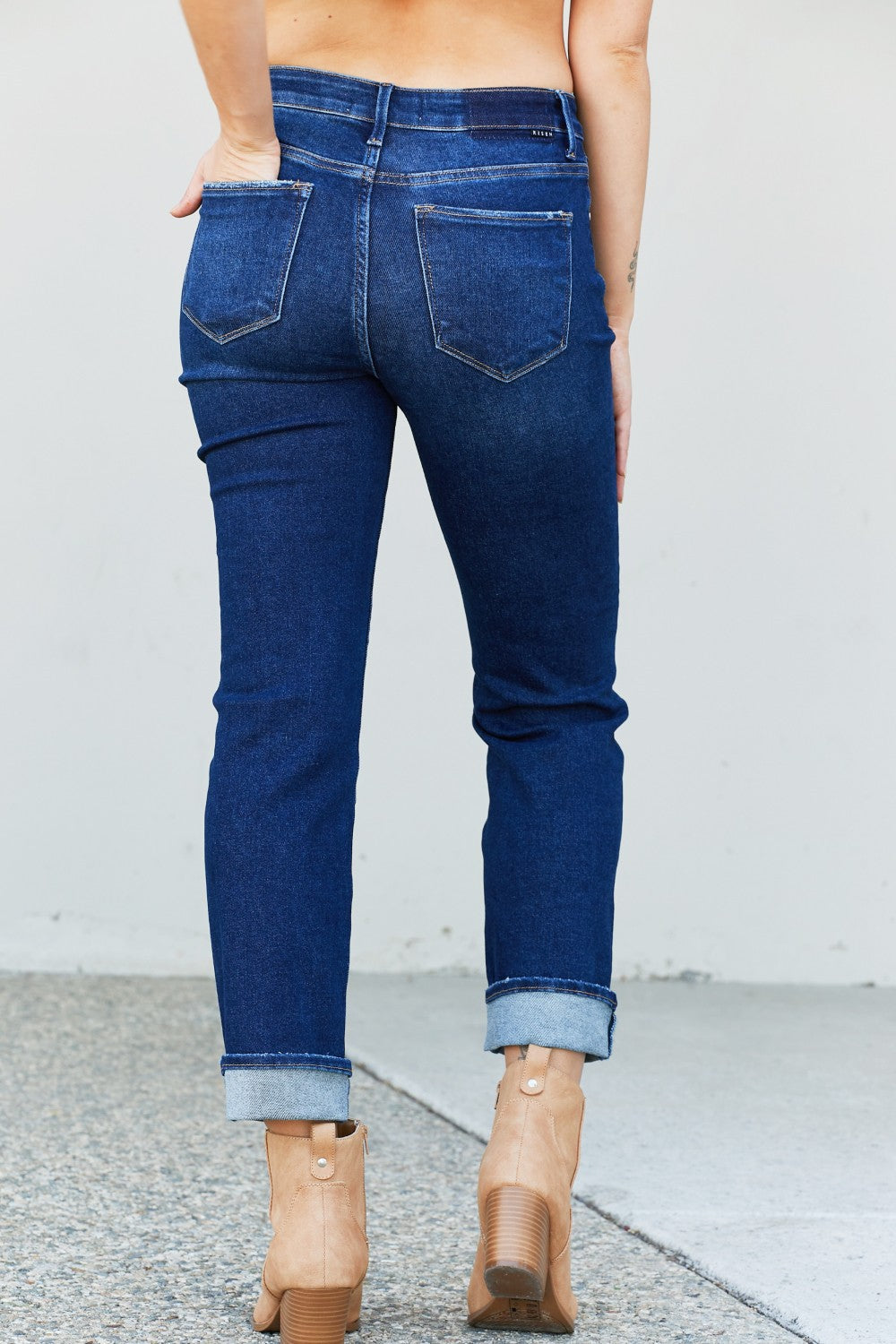 RISEN Crossover Waist Jeans with Pockets