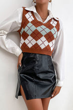 Load image into Gallery viewer, Argyle Scoop Neck Sweater Vest
