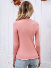 Load image into Gallery viewer, Frill Trim Rib-Knit Sweater
