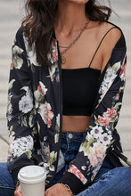 Load image into Gallery viewer, Floral Print Zip Up Bomber Jacket
