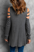 Load image into Gallery viewer, Cutout Waffle Knit Tunic Top
