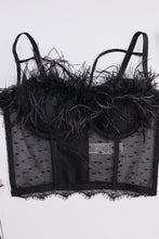 Load image into Gallery viewer, Feather Trim Swiss Dot Bustier
