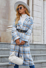 Load image into Gallery viewer, Plaid Button Front Longline Coat
