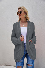 Load image into Gallery viewer, Cable-Knit Curved Hem Open Front Cardigan
