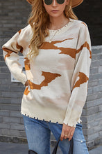 Load image into Gallery viewer, Camouflage Destroyed Hem Sweater
