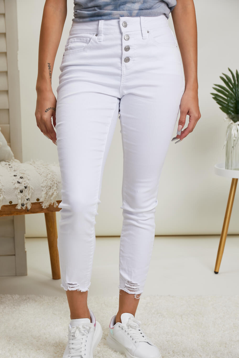 YMI Jeanswear Tiffany Full Size Button Fly Skinny Jeans