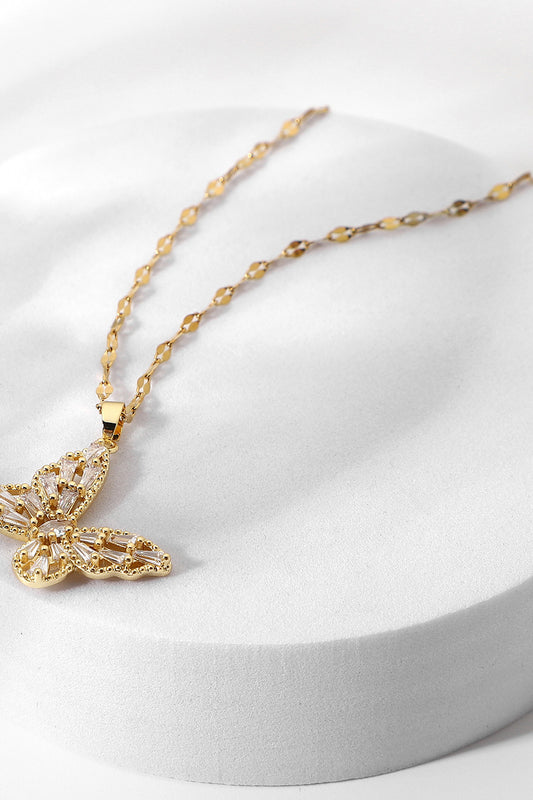 18K Gold Plated Butterfly Pendant Necklace