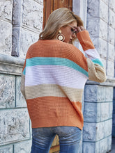 Load image into Gallery viewer, Striped Chunky Knit Long Sleeve Sweater
