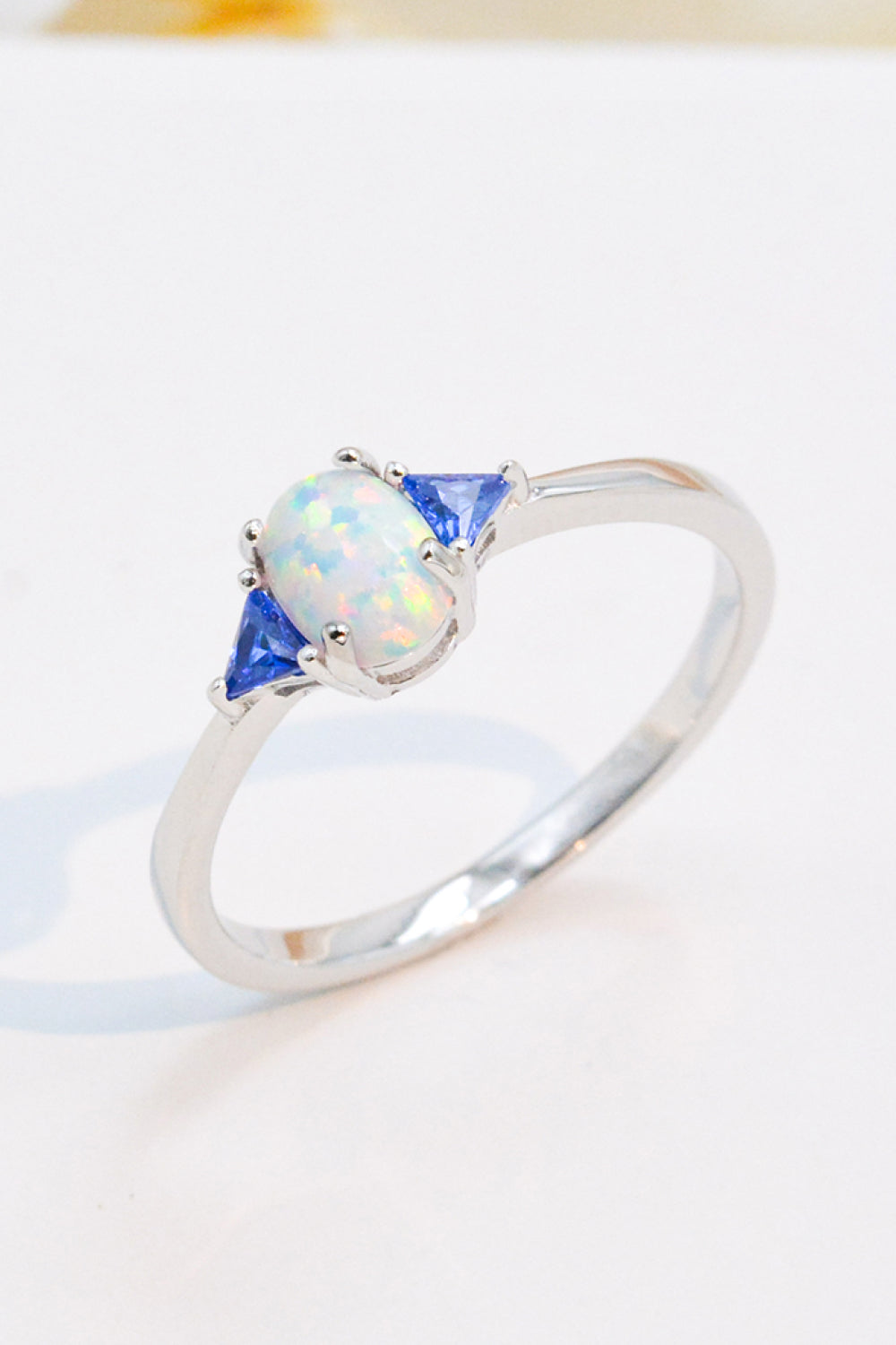 Contrast 925 Sterling Silver Opal Ring