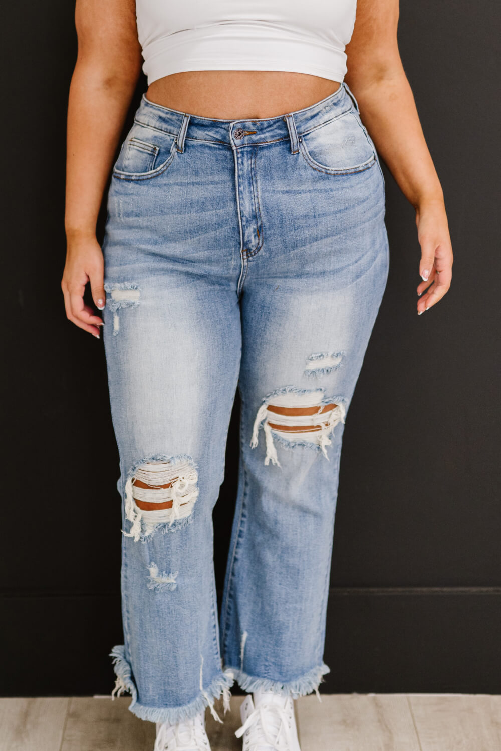 RISEN Joslyn Full Size Run Distressed Straight Leg Jeans