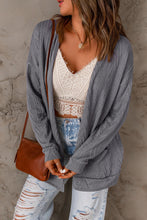 Load image into Gallery viewer, Open Front Textured Cardigan with Pockets
