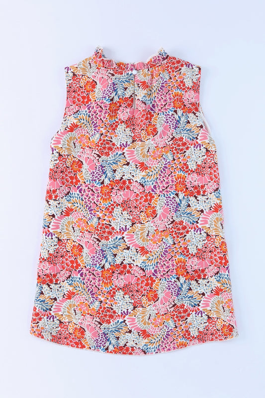 Floral Mock Neck Tank Top