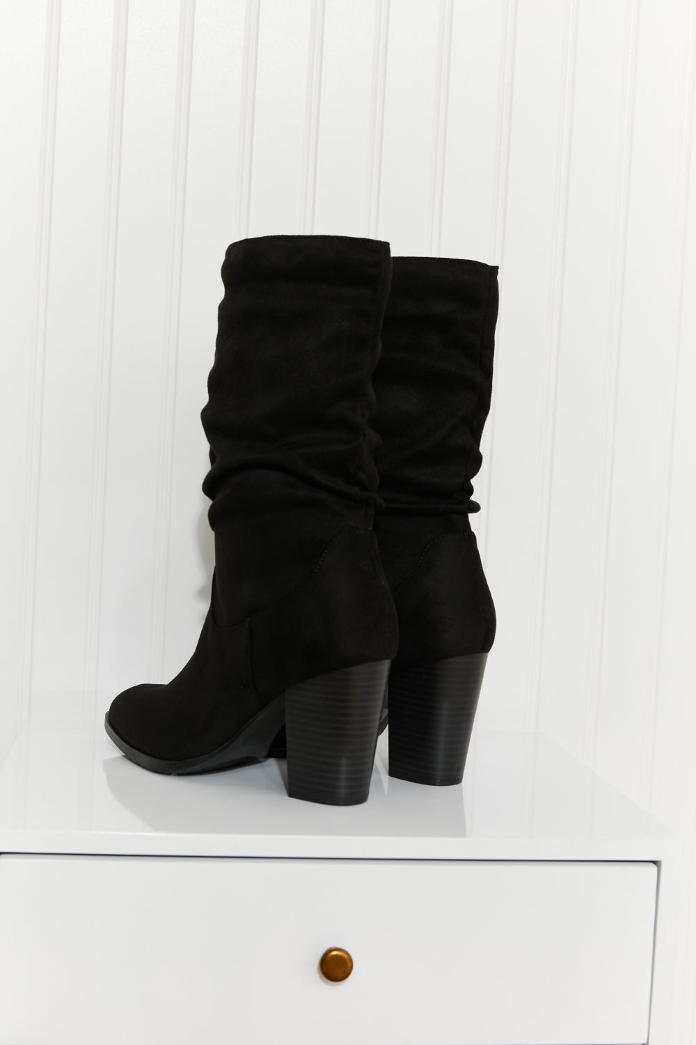 Qupid Manhattan Dreams Scrunchy Heeled Boots