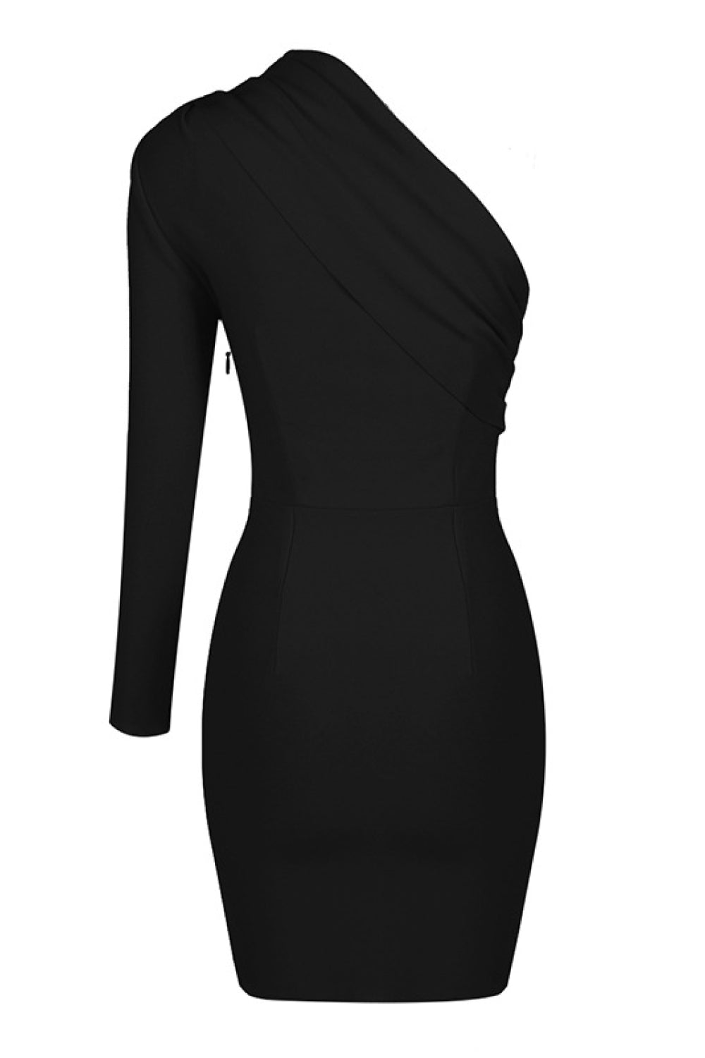 Asymmetrical Neck One-Shoulder Bodycon Dress