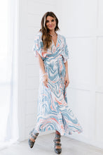 Load image into Gallery viewer, ODDI Down to Earth Full Size Run Marbled Midi Dress
