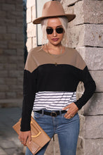 Load image into Gallery viewer, Striped Color Block Pullover
