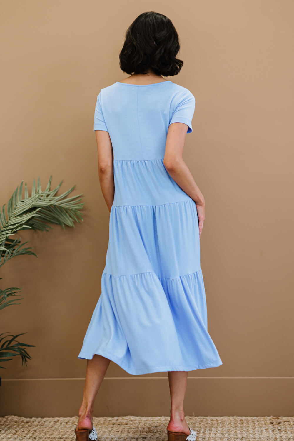 Zenana First Impressions Full Size Tiered Midi Dress