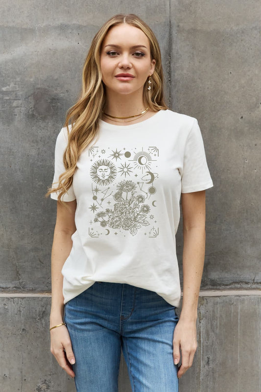 Simply Love Celestial Graphic Short Sleeve Cotton Tee