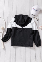 Load image into Gallery viewer, Color Block Drawstring Hooded Jacket
