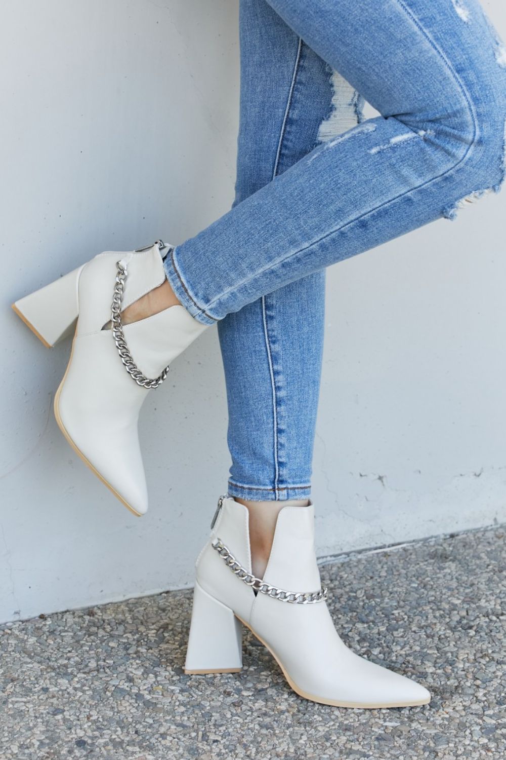 Cape Robbin Point the Way Chain Detail Ankle Booties