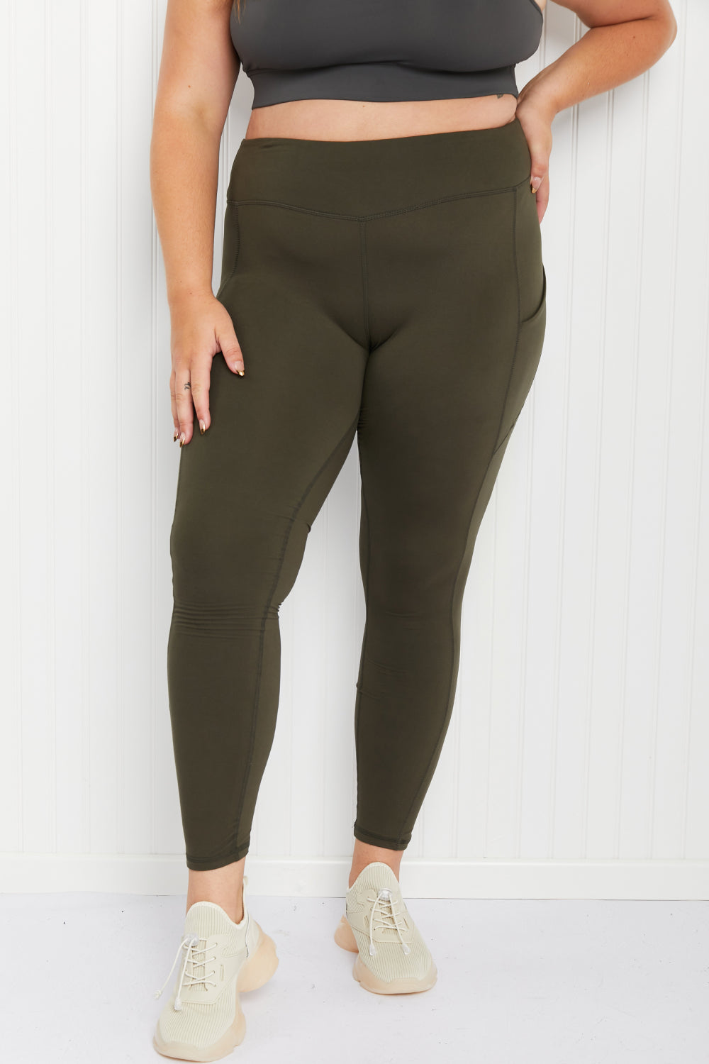 Rae Mode Game Point Full Size Microfiber Leggings with Pockets