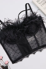 Load image into Gallery viewer, Feather Trim Swiss Dot Bustier
