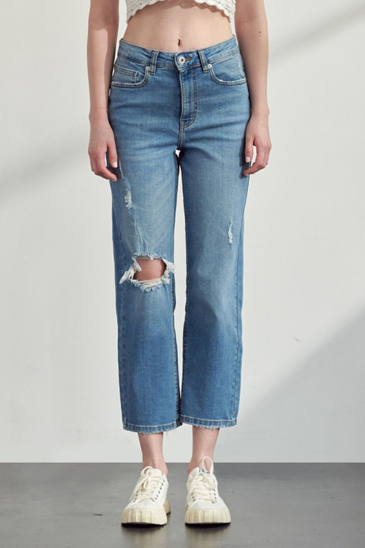 Muselooks What You Want Distressed Cropped Jeans