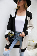 Load image into Gallery viewer, Color Block Ribbed Trim Open Front Cardigan
