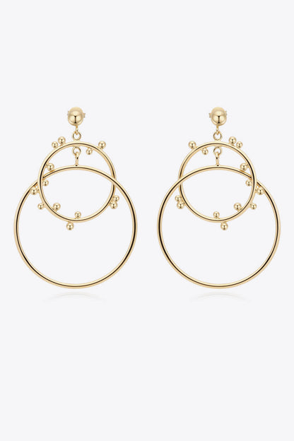 18K Gold-Plated Double Hoop Drop Earrings