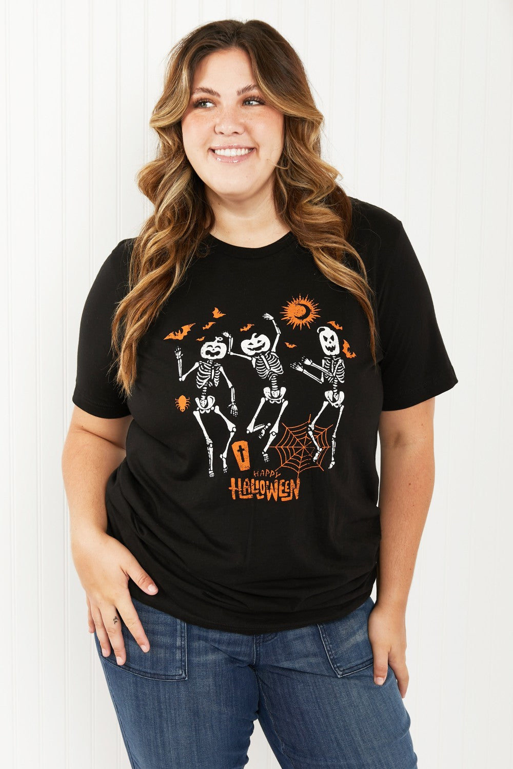 WKNDER Full Size Halloween Skeleton Graphic Tee