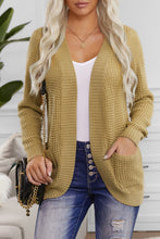 Load image into Gallery viewer, Open Front Curved Knit Cardigan Sweater
