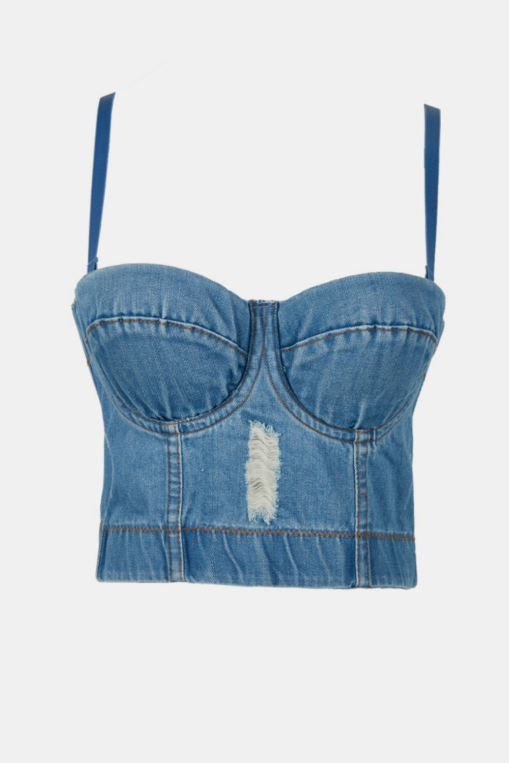 Distressed Denim Bustier