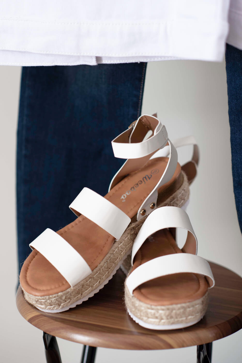 WeeBoo On the Doorstep Espadrille Platform Sandals in White