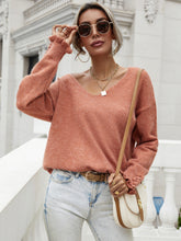 Load image into Gallery viewer, Frilled Sleeves V-Neck Sweater
