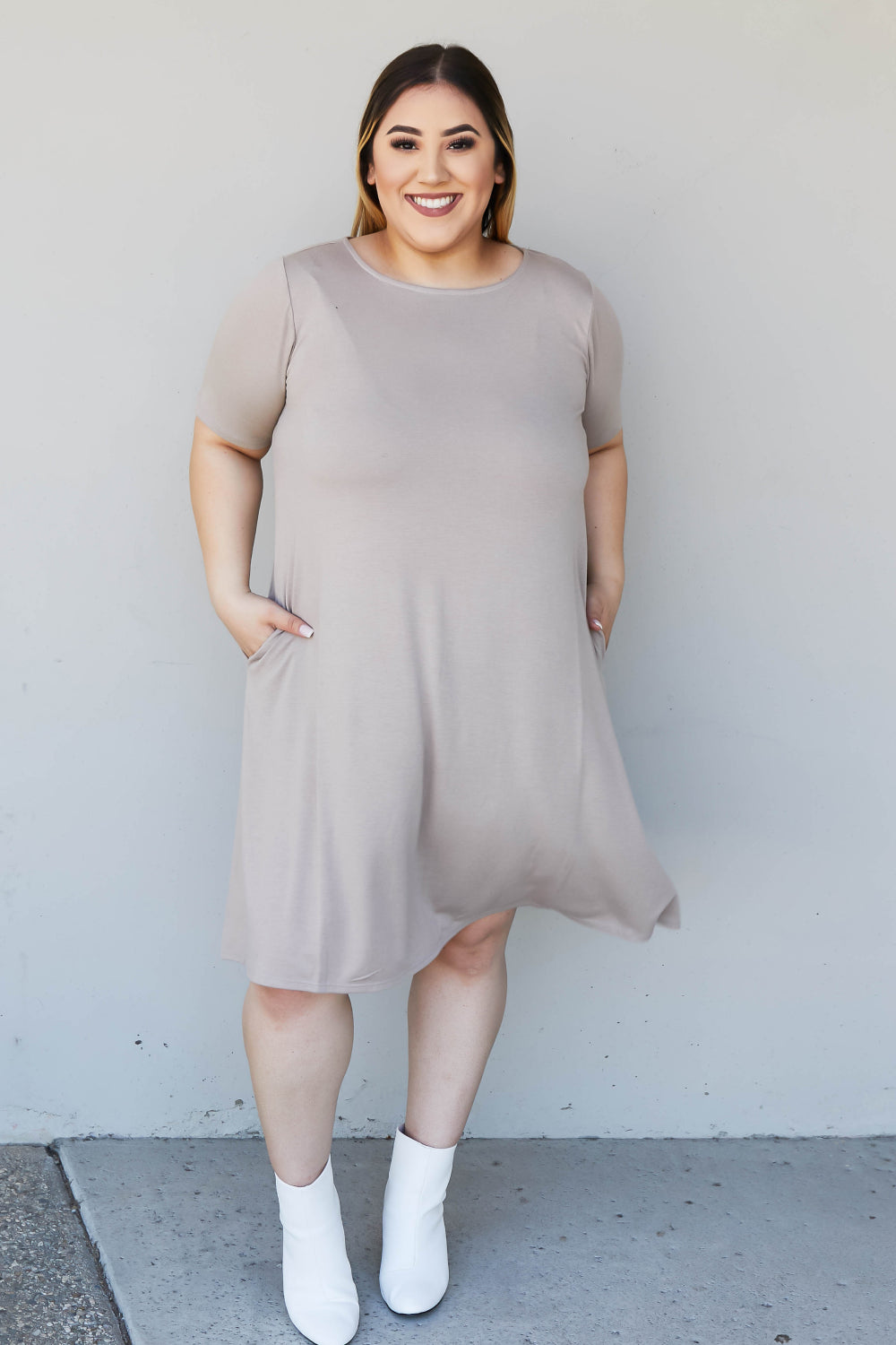 Zenana Favorite Playlist Full Size Flare Dress with Pockets