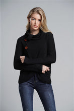 Load image into Gallery viewer, Button Detail Tulip Hem Waffle Knit Sweater
