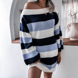 Striped Bell Sleeve Sweater Dress