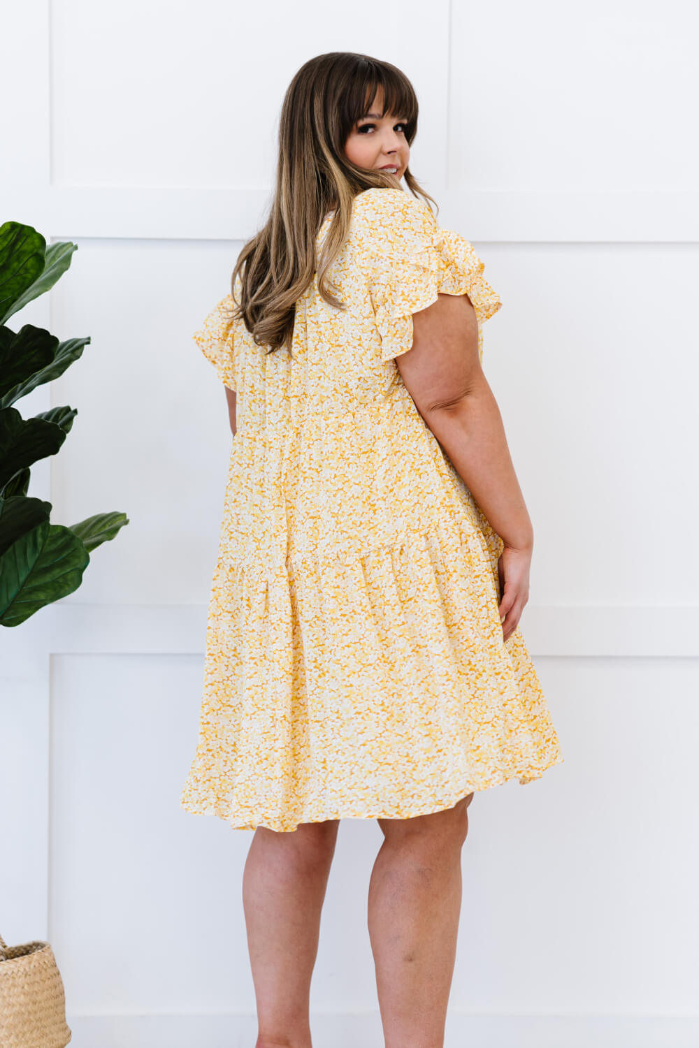 Davi & Dani Fresh as a Daisy Full Size Floral Tiered Mini Dress