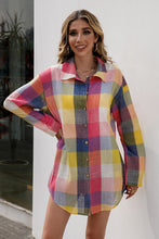 Load image into Gallery viewer, Buffalo Plaid Button Down Tunic Shirt
