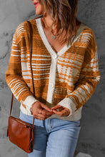 Load image into Gallery viewer, Plaid Button Down V-Neck Fuzzy Cardigan
