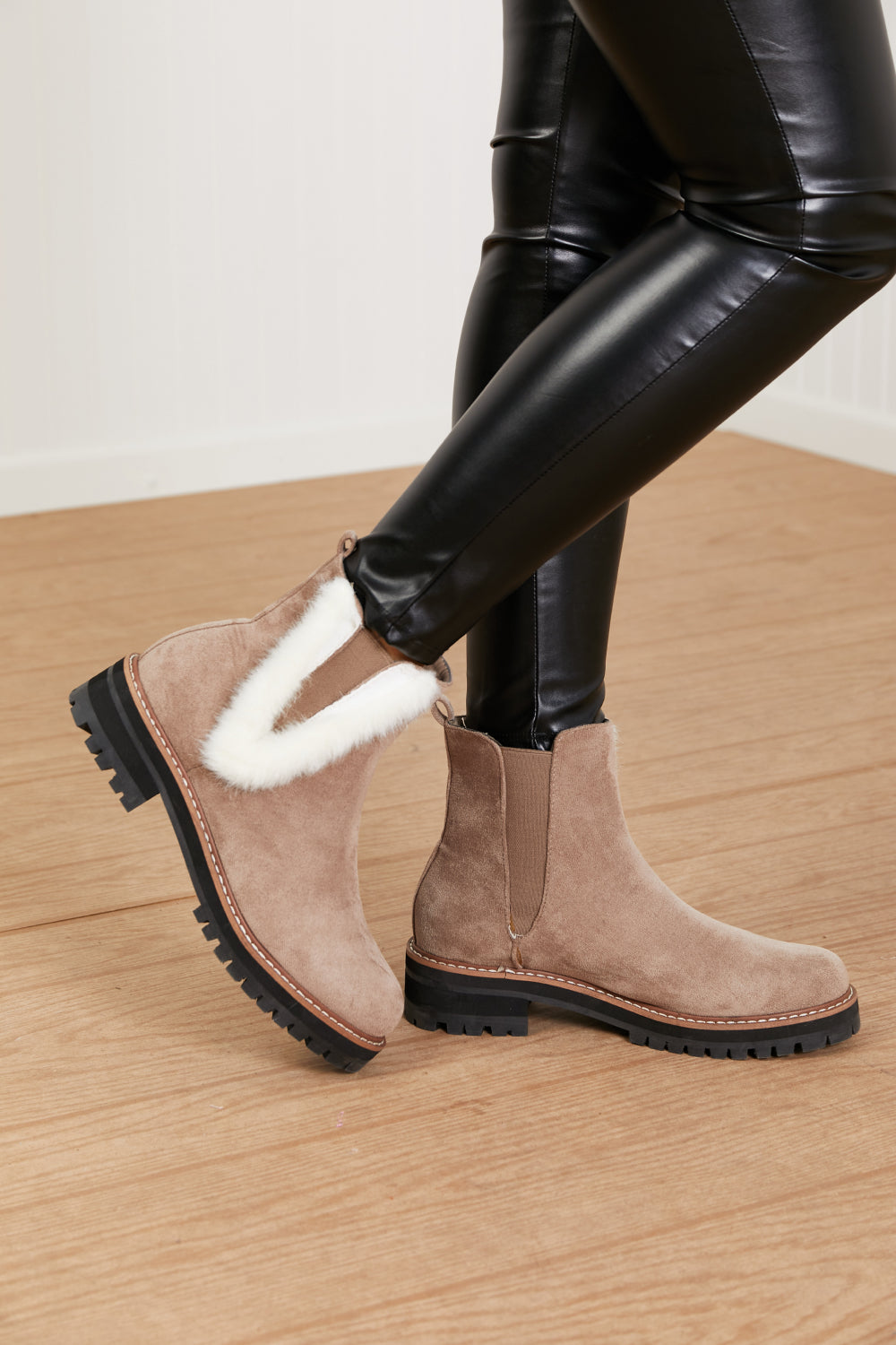 WeeBoo Warmer Days Faux Fur Trim Chelsea Booties