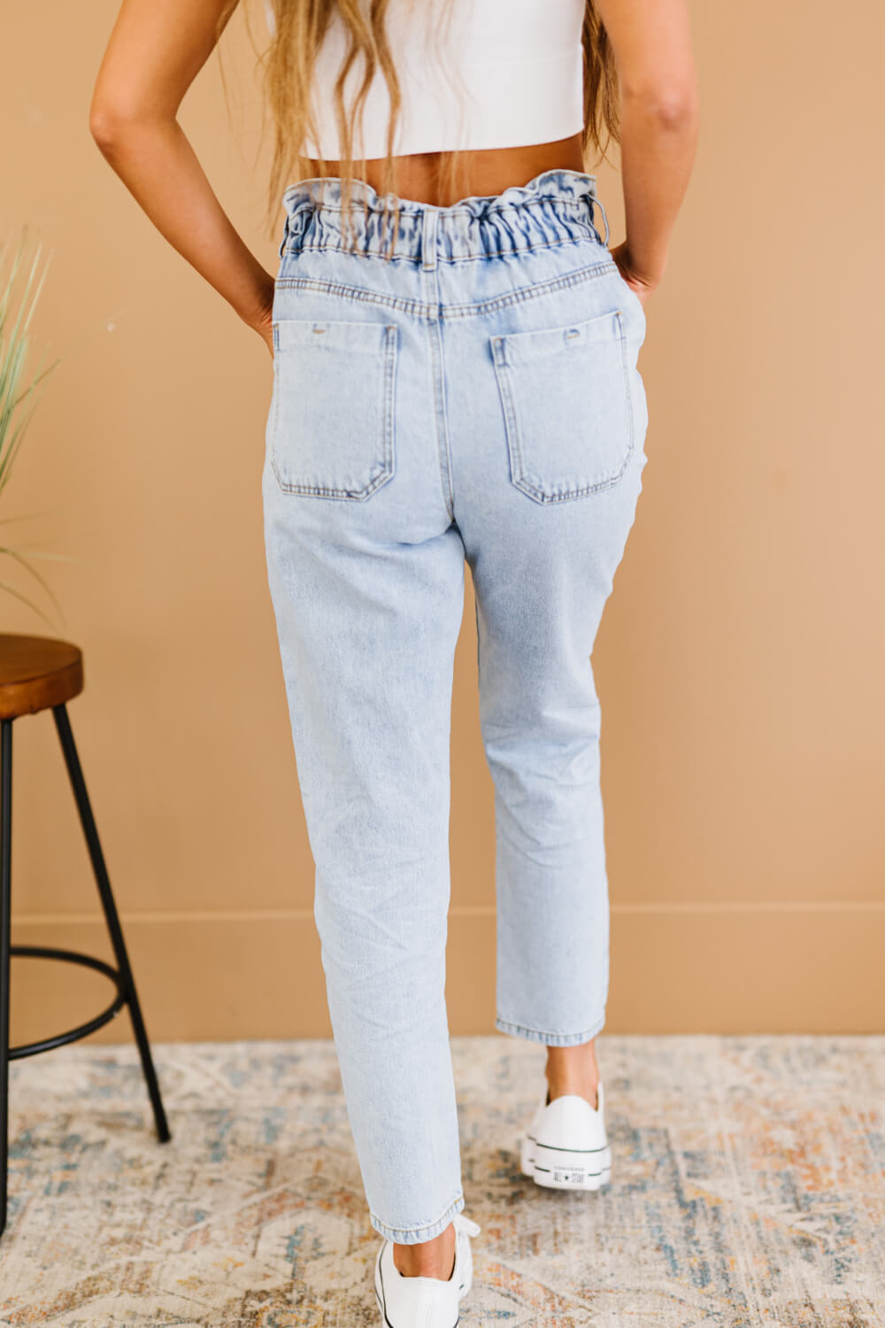 Zenana Megan Full Size Run Paperbag Waist Barrel Jeans