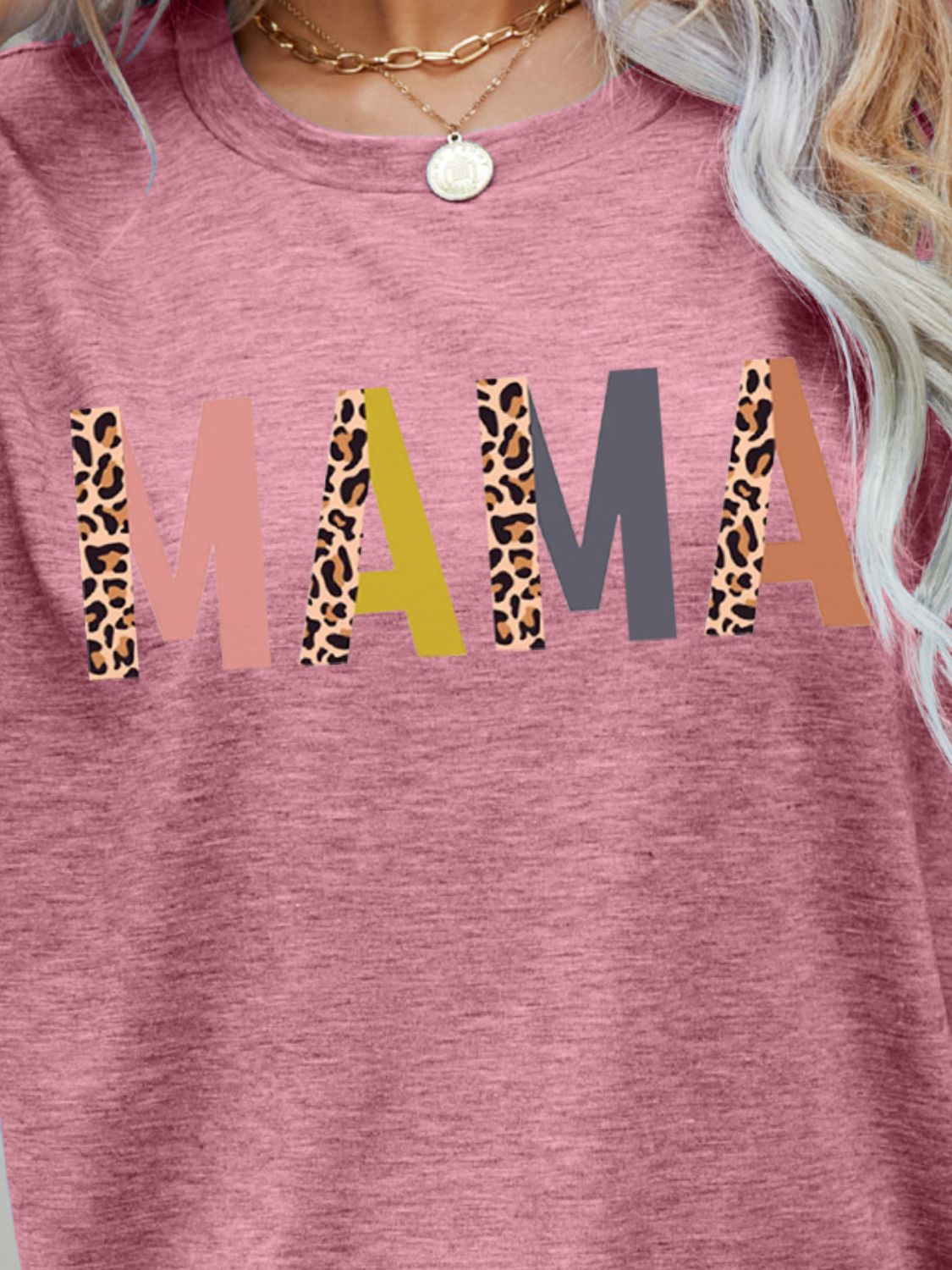 MAMA Leopard Graphic Short Sleeve Tee