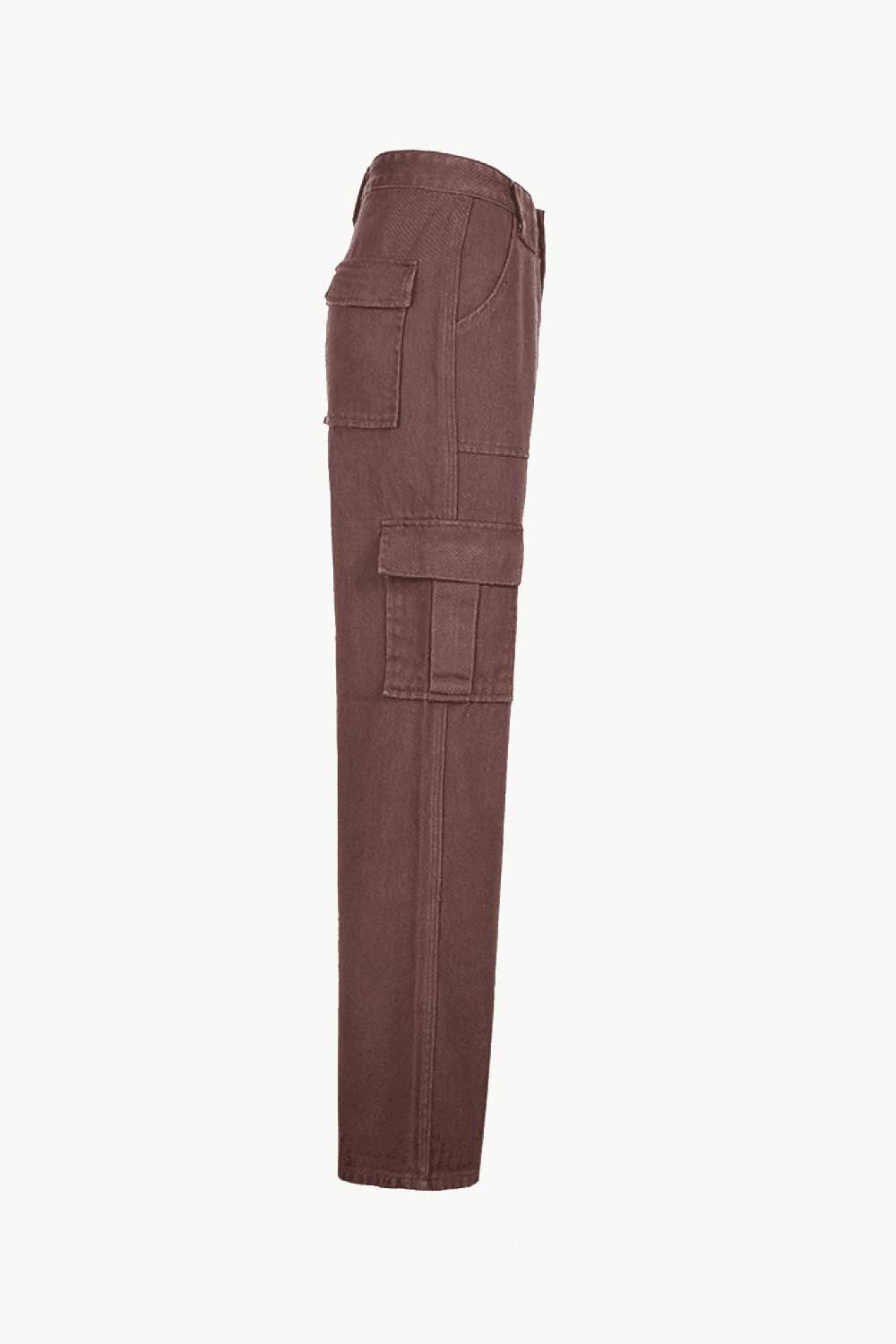 Wide Leg Cargo Jeans with Pockets