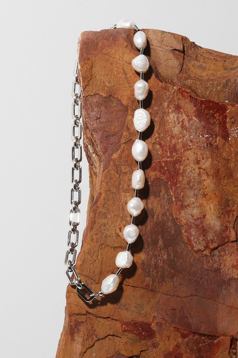 Freshwater Pearl & Chain Necklace