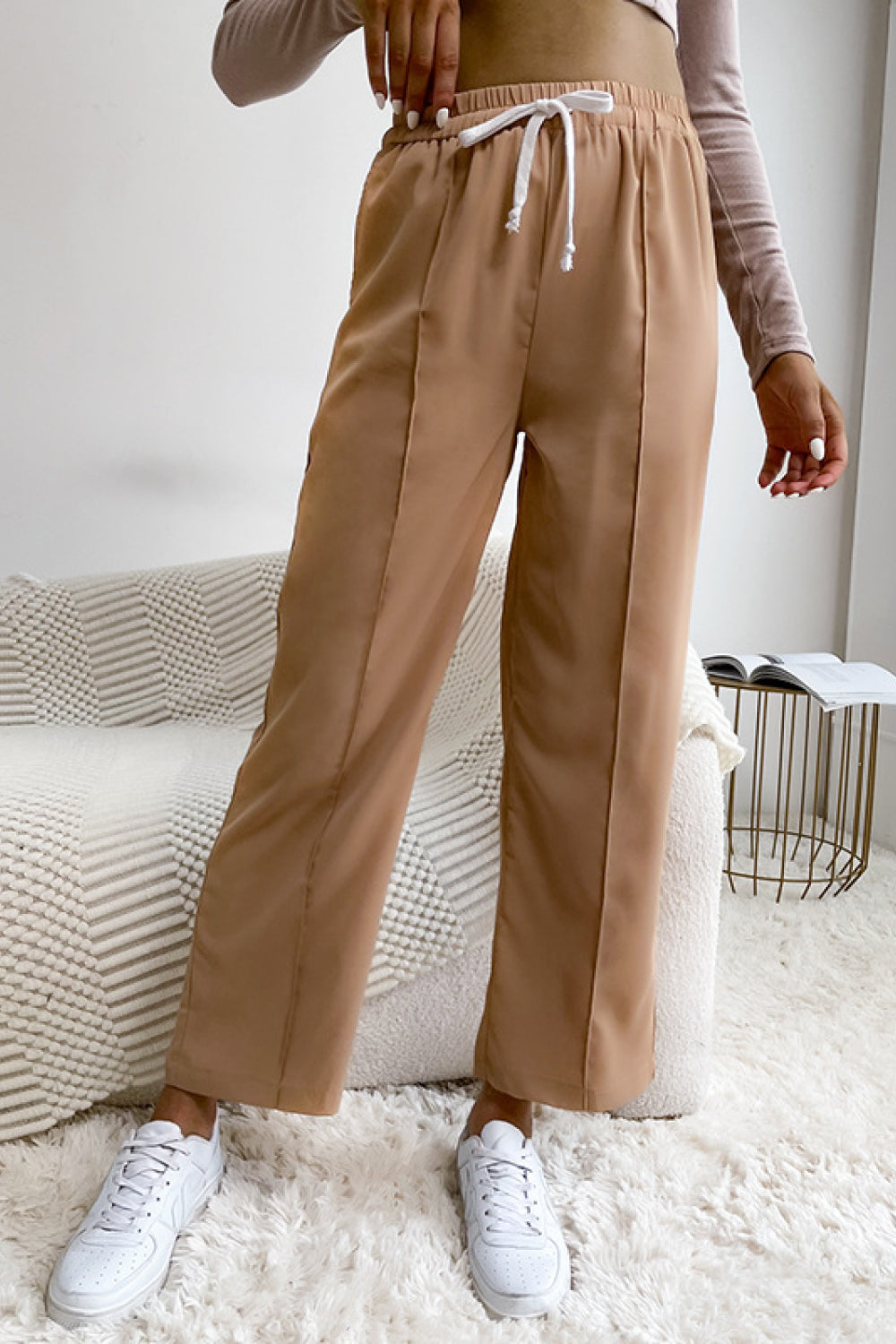 Seam Wide Leg Crop Pants