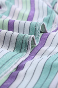 Multicolor Striped Short Sleeve Blouse