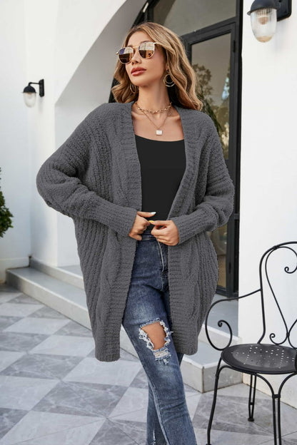 Chunky Knit Open Front Cardigan